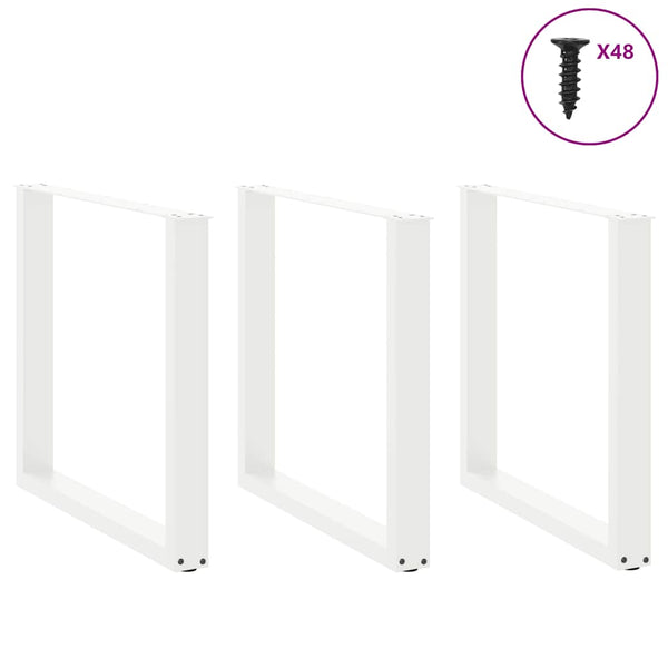 U-Form Tischbeine, 3er Set, Stahl Weiß