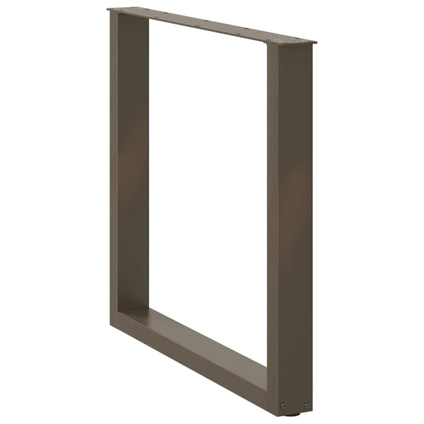 U-Form Tischbeine, 3er Set, Stahl Natur, 90cm