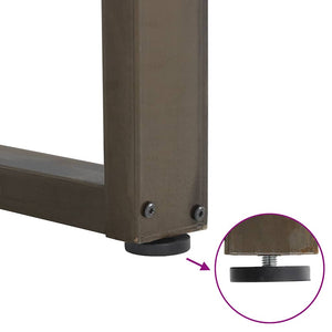 U-Form Tischbeine, 3er Set, Stahl Natur, 90cm
