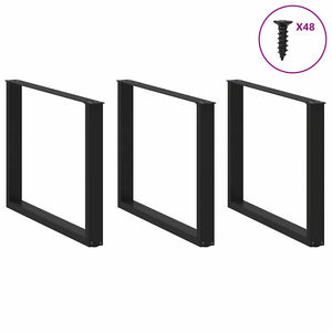 U-Form Tischbeine Schwarz, 3er Set
