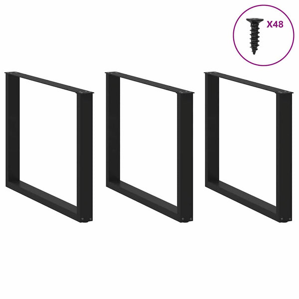 U-Form Tischbeine Schwarz, 3er Set