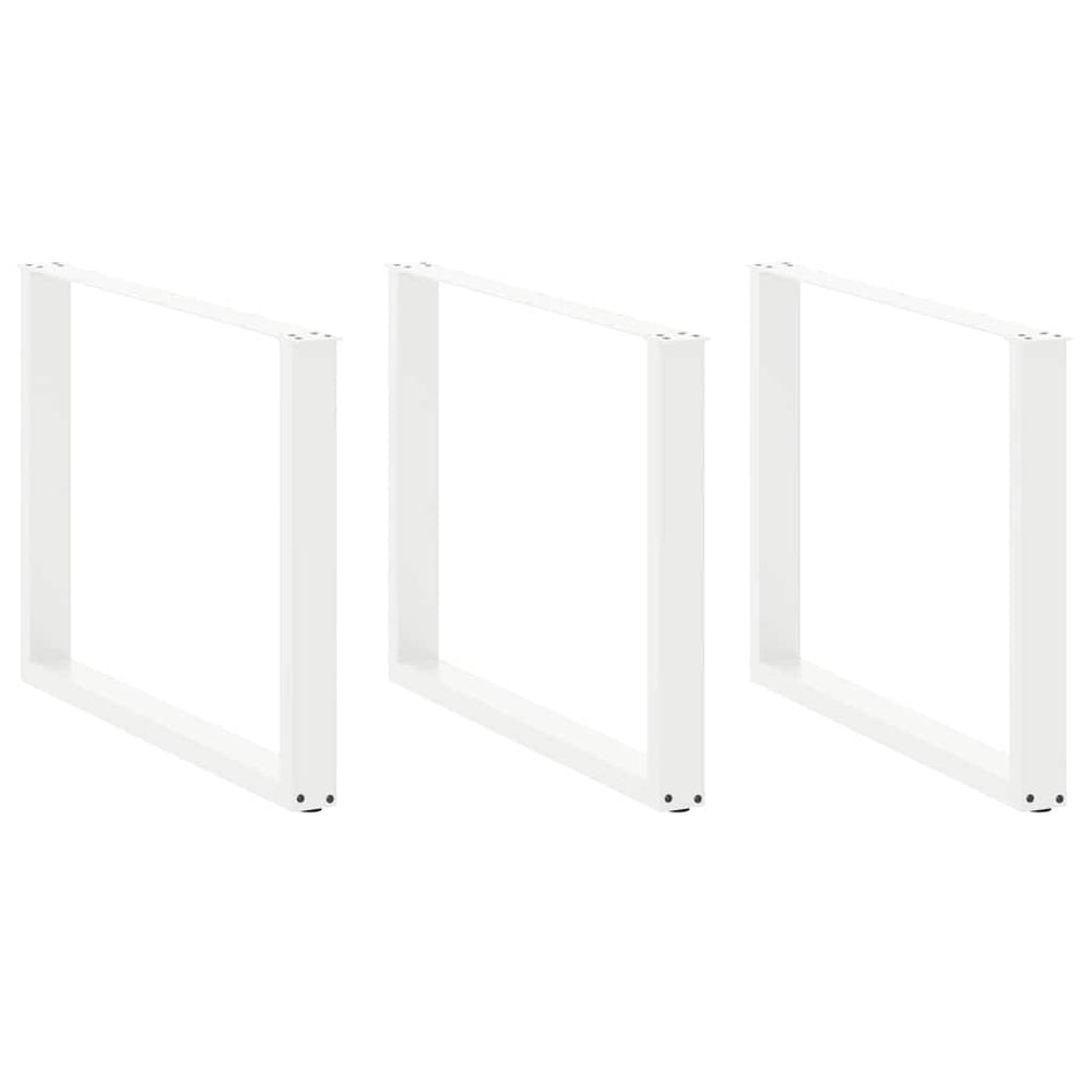 U-Form Tischbeine, 3er Set, Weiß, 100cm Stahl