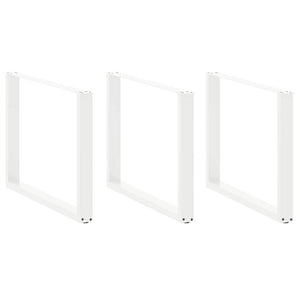 U-Form Tischbeine, 3er Set, Weiß, 100cm Stahl