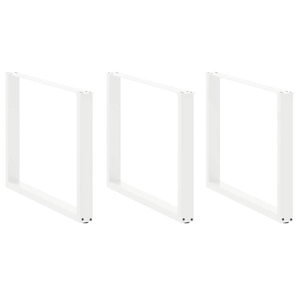 U-Form Tischbeine, 3er Set, Weiß, 100cm Stahl