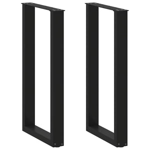 Bartischbeine U-Form Schwarz, 2er-Set