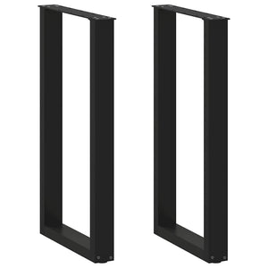 Bartischbeine U-Form Schwarz, 2er Set