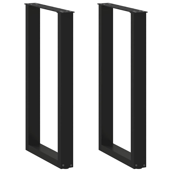 Bartischbeine U-Form Schwarz, 2er Set
