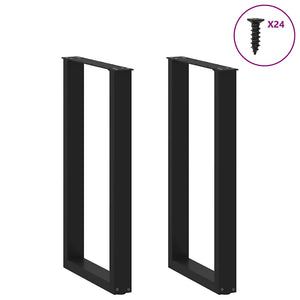 Bartischbeine U-Form Schwarz, 2er Set