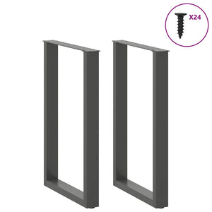 Bartischbeine U-Form Anthrazit 60x90 cm, 2er-Set
