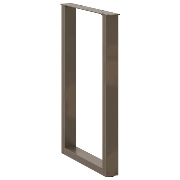 U-Form Bartischbeine, 60x90/91 cm, Naturstahl, 2er-Set