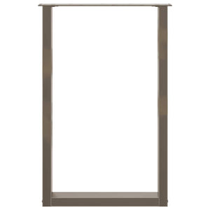 U-Form Bartischbeine, 60x90/91 cm, Naturstahl, 2er-Set