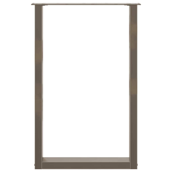 U-Form Bartischbeine, 60x90/91 cm, Naturstahl, 2er-Set
