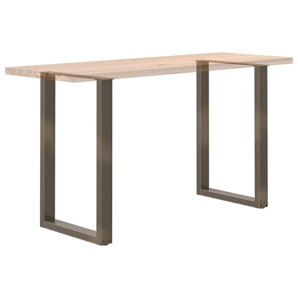 U-Form Bartischbeine, 60x90/91 cm, Naturstahl, 2er-Set