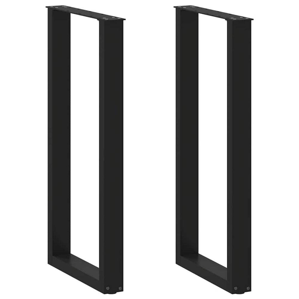 Bartischbeine U-Form, Schwarz, 40x100 cm, 2er Set