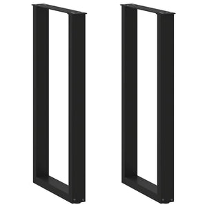 Bartischbeine U-Form, Schwarz, 40x100 cm, 2er Set