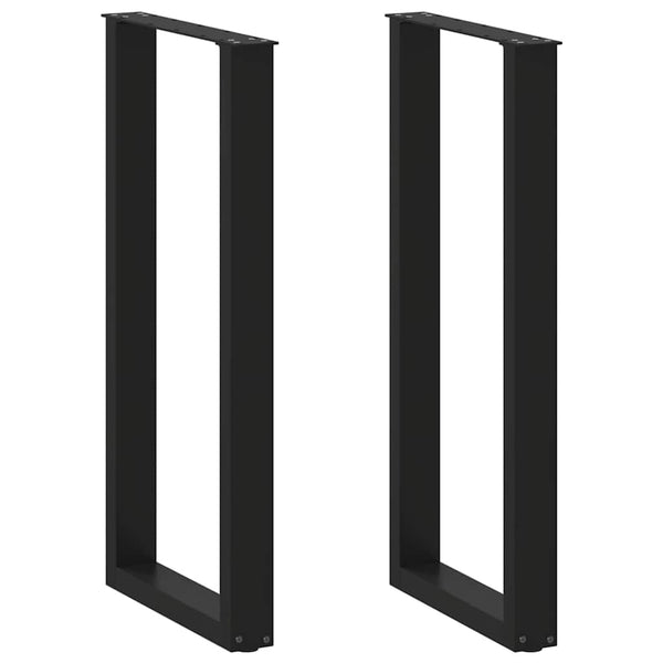 Bartischbeine U-Form, Schwarz, 40x100 cm, 2er Set