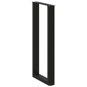 Bartischbeine U-Form, Schwarz, 40x100 cm, 2er Set