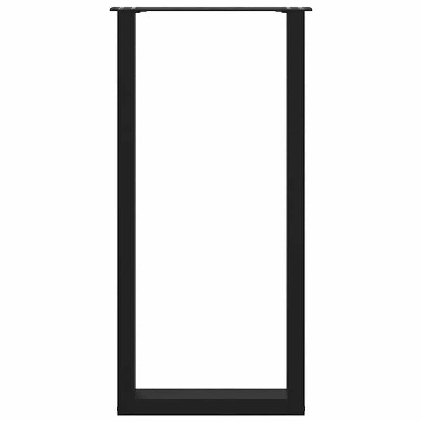 Bartischbeine U-Form, Schwarz, 40x100 cm, 2er Set