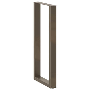 Bartischbeine U-Form, Naturstahl, 40x100-101 cm, 2er-Set