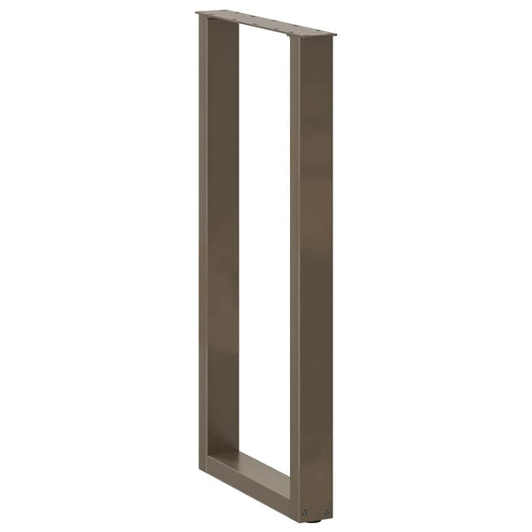 Bartischbeine U-Form, Naturstahl, 40x100-101 cm, 2er-Set