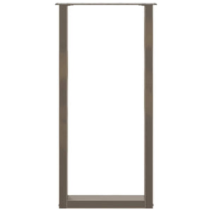 Bartischbeine U-Form, Naturstahl, 40x100-101 cm, 2er-Set