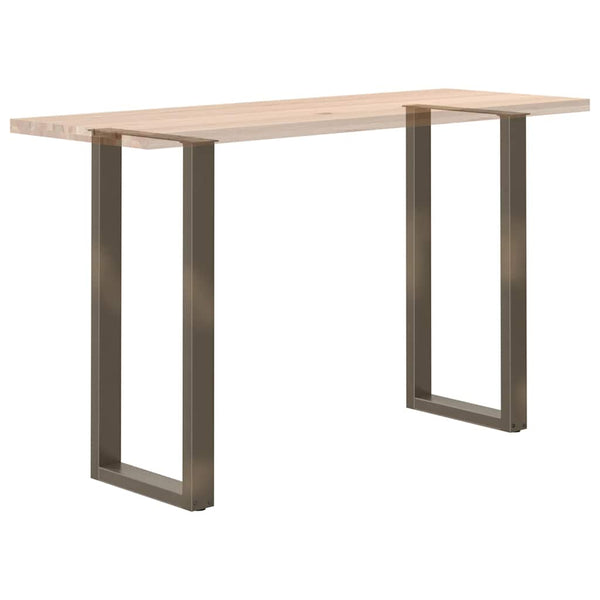 Bartischbeine U-Form, Naturstahl, 40x100-101 cm, 2er-Set