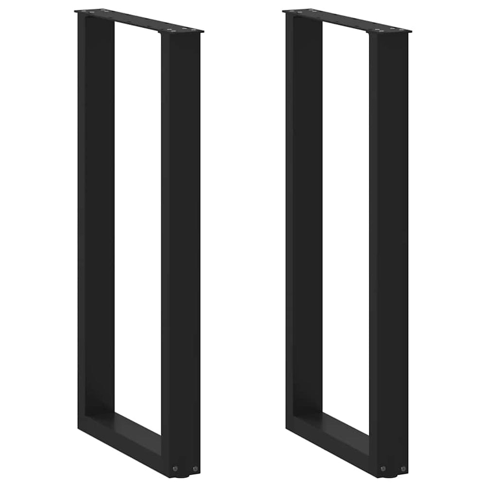 Bartischbeine U-Form Schwarz Stahl 50x100 cm, 2er-Set