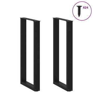 Bartischbeine U-Form Schwarz Stahl 50x100 cm, 2er-Set