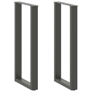 vidaXL Pieds de table de bar en U 2 pcs Anthracite 50x(100-101) cm Acier