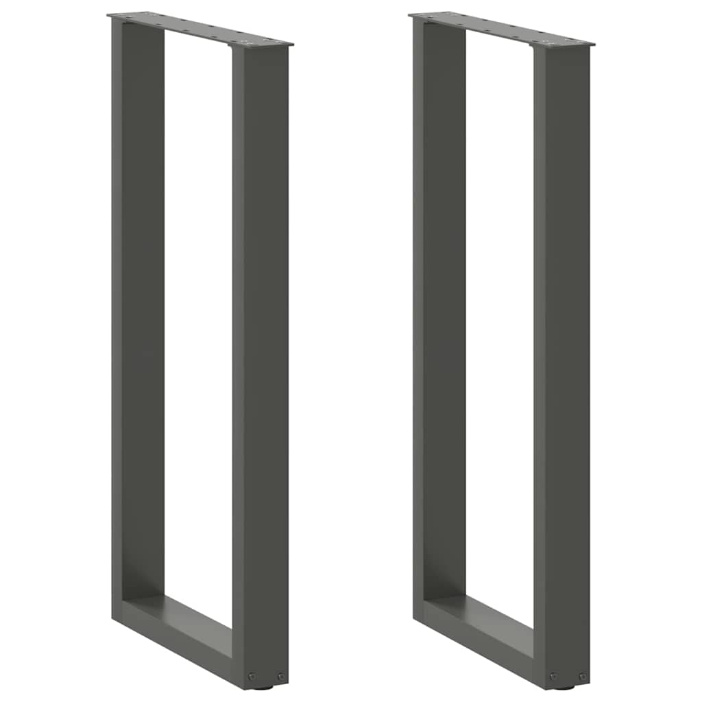 vidaXL Pieds de table de bar en U 2 pcs Anthracite 50x(100-101) cm Acier