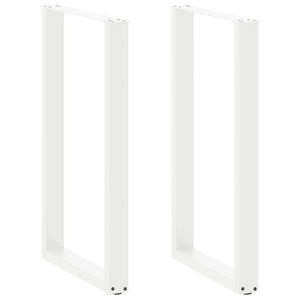 Bartischbeine U-Form, 60x100 cm, Stahl Weiß, 2er-Set