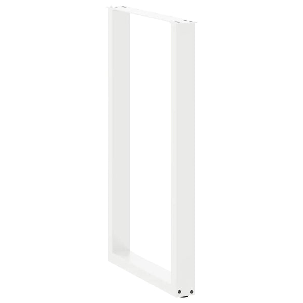 Bartischbeine U-Form, 60x100 cm, Stahl Weiß, 2er-Set