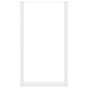 Bartischbeine U-Form, 60x100 cm, Stahl Weiß, 2er-Set