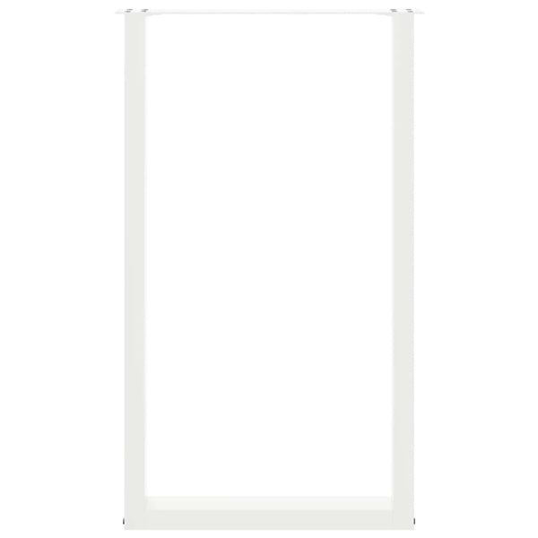 Bartischbeine U-Form, 60x100 cm, Stahl Weiß, 2er-Set
