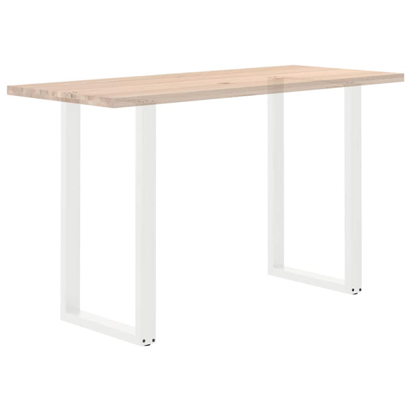 Bartischbeine U-Form, 60x100 cm, Stahl Weiß, 2er-Set