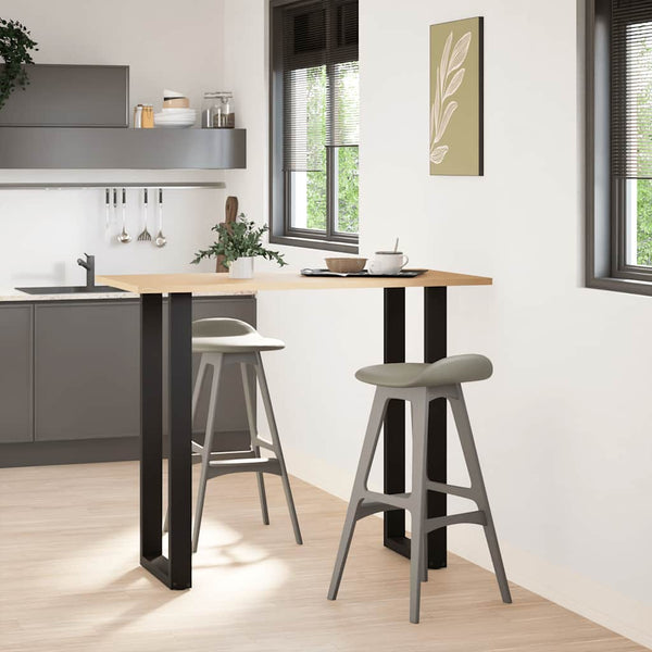 vidaXL Pieds de table de bar en U 2 pcs Noir 40x(110-111) cm Acier