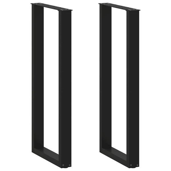 U-Form Bartischbeine, 2er Set, Schwarz, Stahl