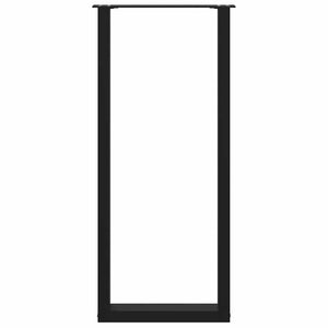 U-Form Bartischbeine, 2er Set, Schwarz, Stahl