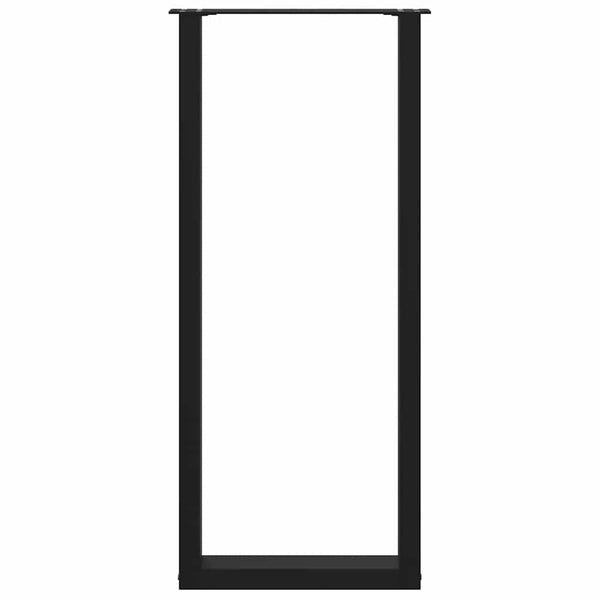 U-Form Bartischbeine, 2er Set, Schwarz, Stahl