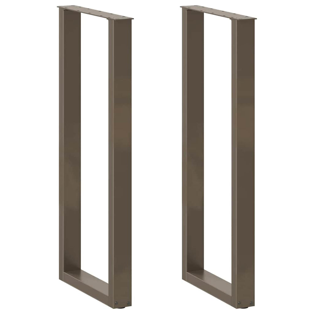 U-Form Bartischbeine, Naturstahl, 50x110 cm, 2er Set