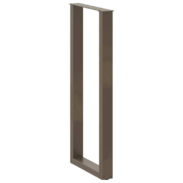 U-Form Bartischbeine, Naturstahl, 50x110 cm, 2er Set