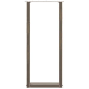 U-Form Bartischbeine, Naturstahl, 50x110 cm, 2er Set