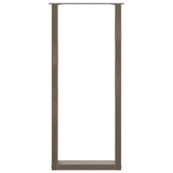 U-Form Bartischbeine, Naturstahl, 50x110 cm, 2er Set