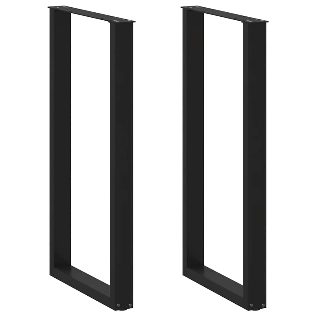 U-Form Bartischbeine, 2er Set, Schwarz