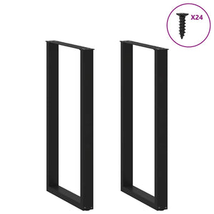 U-Form Bartischbeine, 2er Set, Schwarz
