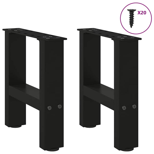 Couchtischbeine Schwarz 40x30 cm Stahl, 2er-Set