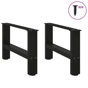 Schwarze Couchtischbeine, 50 cm, 2er-Set