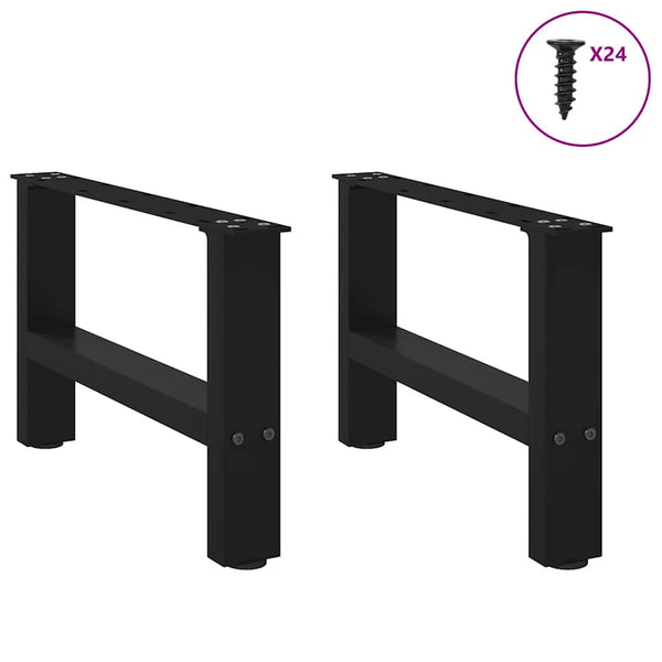 Schwarze Couchtischbeine, 50 cm, 2er-Set