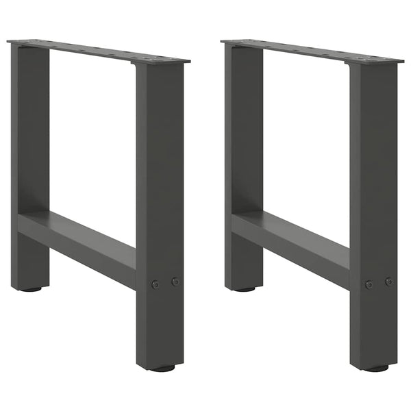 vidaXL Pieds de table basse Anthracite 2 pcs. 60x(42-43) cm Acier