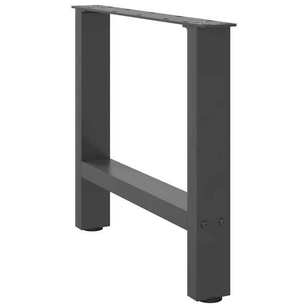 vidaXL Pieds de table basse Anthracite 2 pcs. 60x(42-43) cm Acier